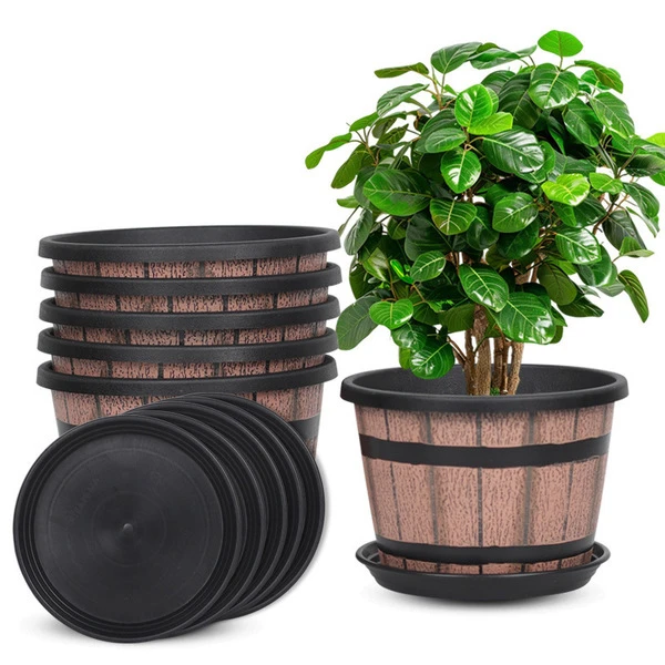উডেন ব্যারেল টব (Wooden Look Barrel Planter)