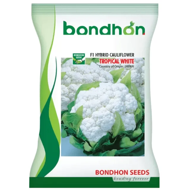 Tropical White F1 Hybrid Cauliflower Seeds - ট্রপিক্যাল হোয়াইট হাইব্রিড ফুলকপি বীজ (Super White & Heat Tolerant)