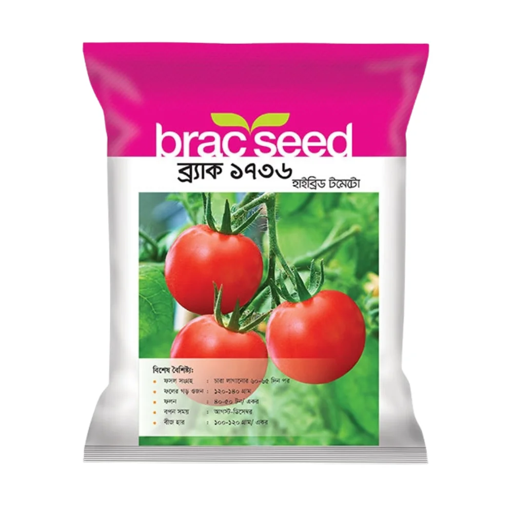 Brac 1736 F1 Hybrid Tomato Seed - ব্রাক ১৭৩৬ হাইব্রিড টমেটো বীজ (High Yielding)