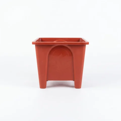 Square Plastic Planter Pot - স্কয়ার প্লাস্টিক প্ল্যান্টার গাছের টব (White, Brown, Coffee, Red)